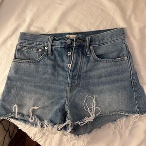 Madewell High Rise button up shorts
